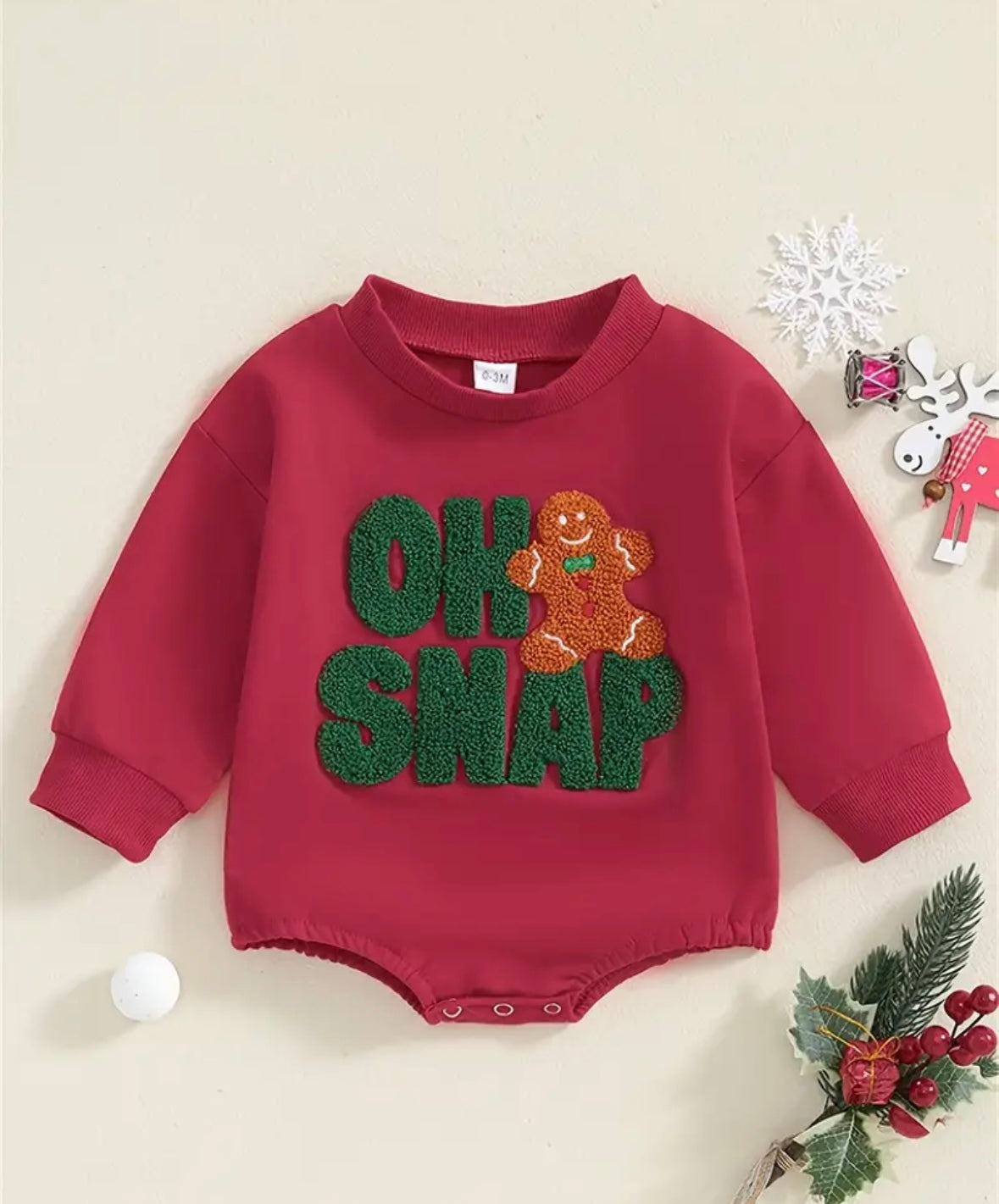 Oh Snap Gingerbread Bubble romper