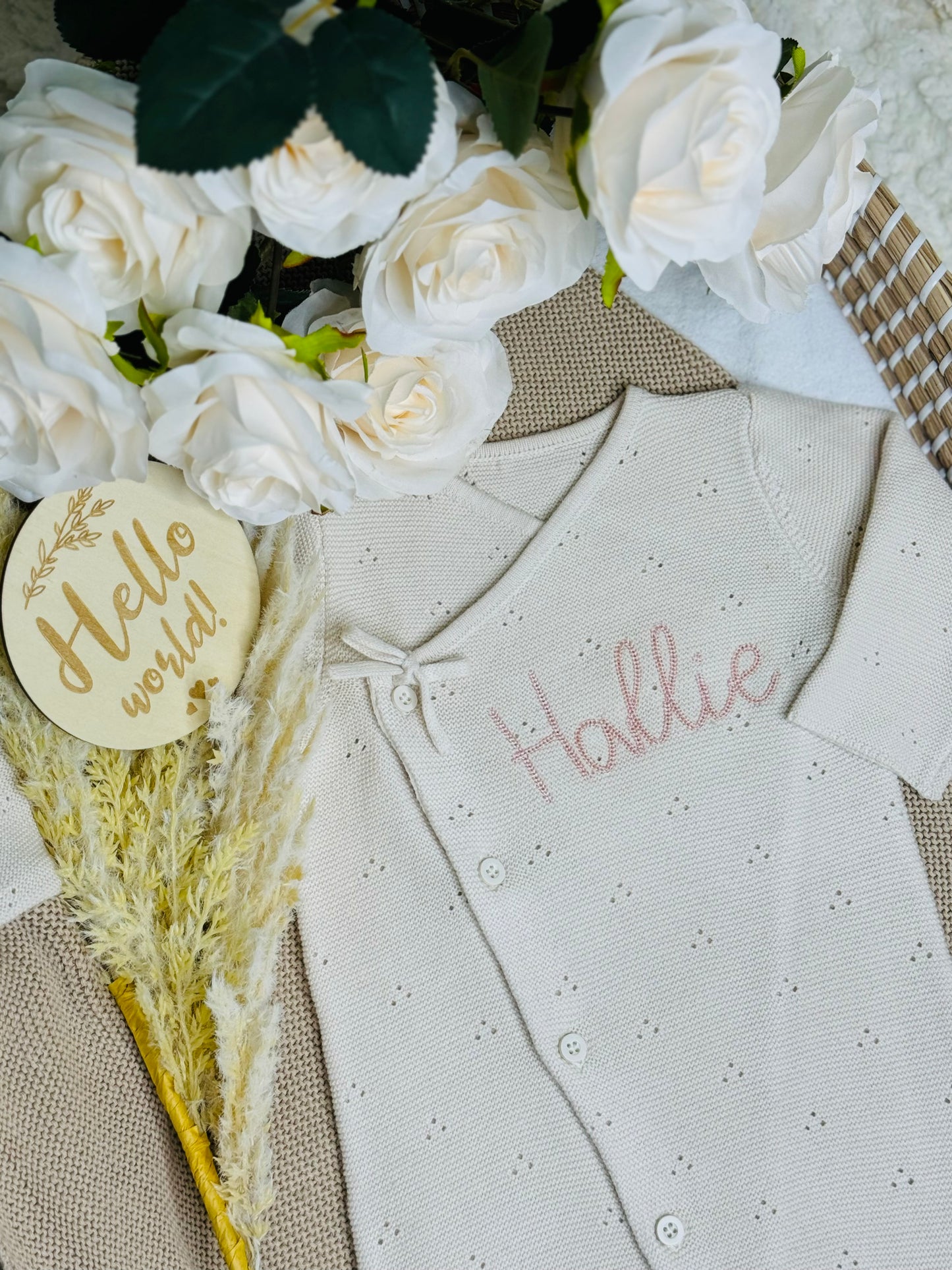 Personalised Pointelle Knit Romper