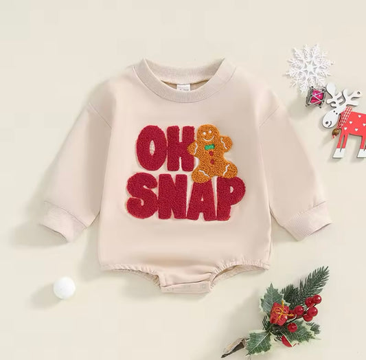 Oh Snap Gingerbread Bubble romper